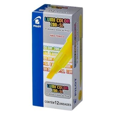Imagem de Caneta marca texto pilot lumicolor amarelo caixa com 12