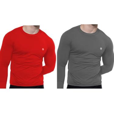 Imagem de Kit 2 Camisa Térmica Masculina Uv 50+ Segunda Pele Proteção Solar-Masculino