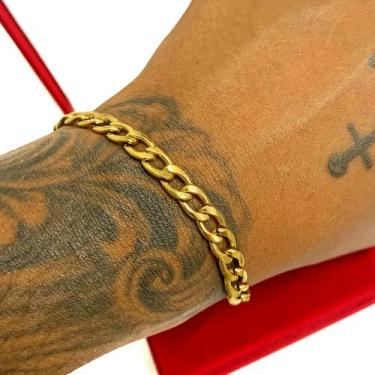 Imagem de Pulseira Masculina Grumet 6mm Bracelete Banhada Ouro 18k - Azmar SemiJ