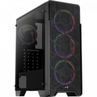 Imagem de Gabinete Gamer Aerocool Ore Saturn Preto RGB Lateral Acrílico