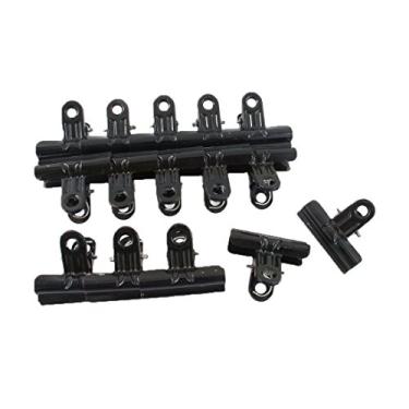 Imagem de uxcell Pacote com 15 clipes de buldogue pequenos de 48 mm de largura, clipes de dobradiça de metal para artesanato, sacos de comida, desenhos, papel, fotos em casa, cozinha e escritório, preto