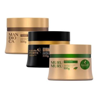 Imagem de Kit Cronograma Capilar para Cabelos Ressecados Hidratação, Reconstruçã