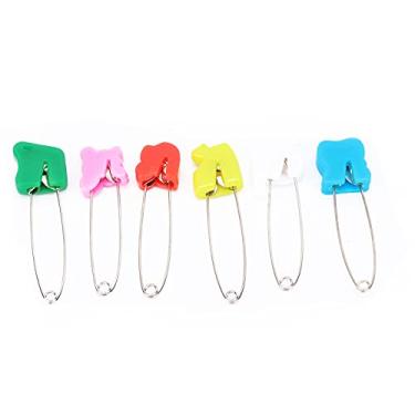 Imagem de Pinos de Fraldas de Cores Variadas, Pinos de Fraldas de Pano de bebê Com Fechos de Travamento de Segurança, Adequado para Jóias de Lavanderia que Produzem (6 pinos coloridos de
