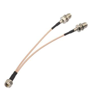 Imagem de Divisor de Cabo Coaxial Tipo F Superbat - Macho para Duplo Fêmea