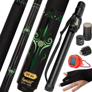 Imagem de IgnatGames Bastão de taco de sinuca de 2 peças - 567 g. 147 cm Canadian Maple Professional Billiard Pool Cues Sticks com estojo rígido, ferramenta 3 em 1, luva de 3 dedos e suporte de giz (590 g)