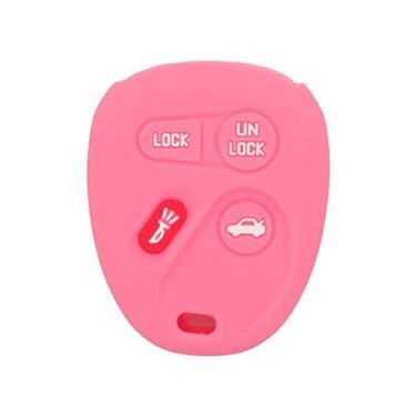 Imagem de SEGADEN Capa Protetora de Silicone Capa Suporte de Pele Jaqueta Compatível com CHEVROLET BUICK CADILLAC PONTIAC OLDSMOBILE 4 Botões Chave Remota Fob CV4611SEGADEN rosa CV4611PK