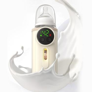 Imagem de Aquecedor de mamadeira Portab para viagens, aquecimento rápido, temperatura de 6 marchas, mantém aquecido por 5H, essencial para os pais em movimento, pode se aquecer durante a alimentação