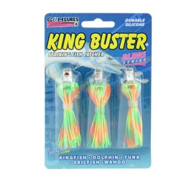 Imagem de C&H, Isca King Buster Bling Series, Chartreuse/Verde/Firetail Saia, 3 peças