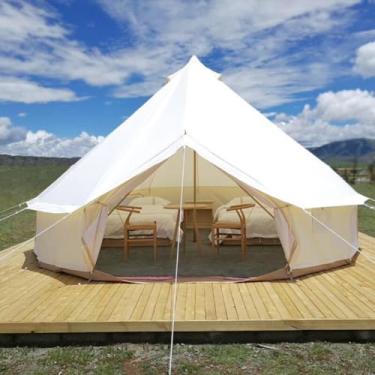 Imagem de Tenda de Glamping Safari ao Ar Livre Oxford 3/4/5/6M Luxo Yurt Bell Tent para Acampamento em Família, off white Oxford tent, 4M bell tent