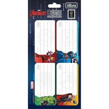 Imagem de Etiqueta Escolar Adesiva Avengers, Único