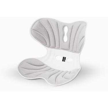 Imagem de Almofada, Encosto Lombar para Cadeira, Apoio Ergonômico Corretor Postural Suporte Ortopédico Confortável, Cadeira Escritório Tamanho GG, Cor CINZA
