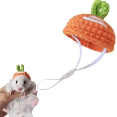 Imagem de Pequenos chapéus de animais pequenos chapéu de cobra de porquinho-da-índia com alça ajustável pequeno fofo tricotado à mão mini roupas de festa para animais de pelúcia papagaio hamster planador de