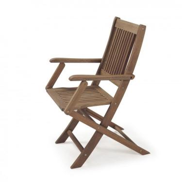 Imagem de Cadeira Dobrável Em Madeira Maciça Com Braços Primavera Casa E Jardim Móveis Stain Castanho