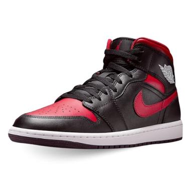 Imagem de Nike Tênis Masculino Air Jordan 1 Mid (Dq8426-067, Preto/Branco Summit/Vermelho Universitário) Tamanho 11