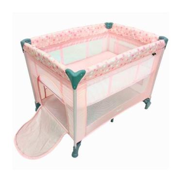 Imagem de Berço Portátil Infantil Cercado Desmontável Lune Maxi Baby, Rosa