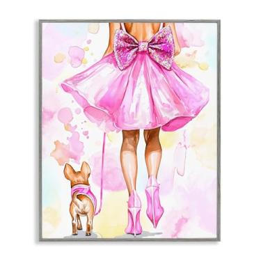 Imagem de Stupell Industries Walking The Runway Gal Gray Framed Giclee Art Design por Jess Stempel, 20 x 16