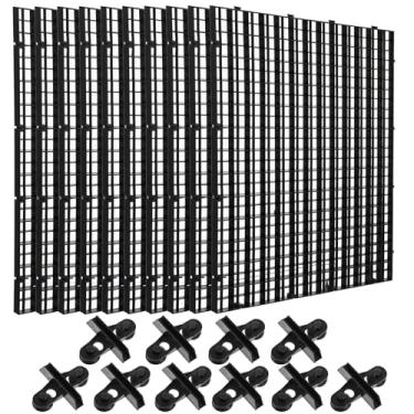 Imagem de mekueeex 10 peças bandeja divisória de aquário grade de plástico difusor de luz caixa de ovos de aquário, filtro divisor de aquário isolamento inferior com 12 peças de clipe de sucção