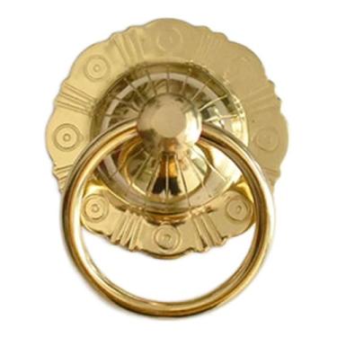 Imagem de Maçaneta de porta de latão de cobre puro para decoração de porta de armário de madeira maçaneta de bronze engrossada aldrava para porta da frente portão do pátio