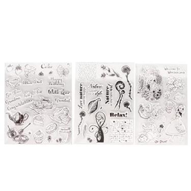 Imagem de Carimbo Transparente, 3 Pçs Decoração de Álbum de Diário Carimbo Transparente Gravação Em Relevo Ferramenta Scrapbooking TPR Estilos Variados Adequado para a Pele Fácil de Usar