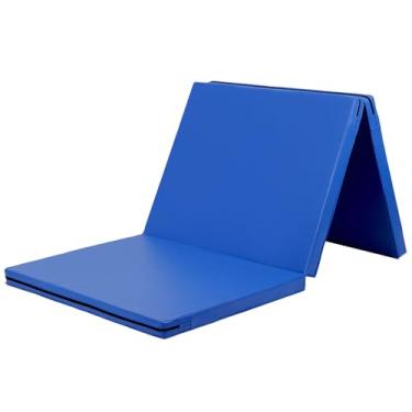 Imagem de KaRaDaStyle Tapete de ginástica tapetes dobráveis elásticos 180 cm x 78 cm x 5 cm Exercício Treino Muscular Crianças Brincar Tapete de barra horizontal Yoga Esportes Uso Doméstico à prova de som (Azul)
