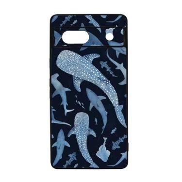 Imagem de qizjio Linda capa de telefone tubarão e baleia – design estético de animais do oceano, capa protetora macia para Google Pixel 7A