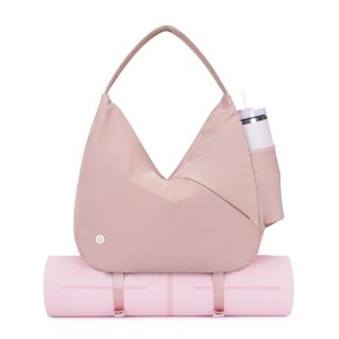 Imagem de Bolsa de Ginástica Ceneda Feminina com Alça para Tapete de Ioga, Compartimento para Sapatos e Bolso Molhado, Rosa