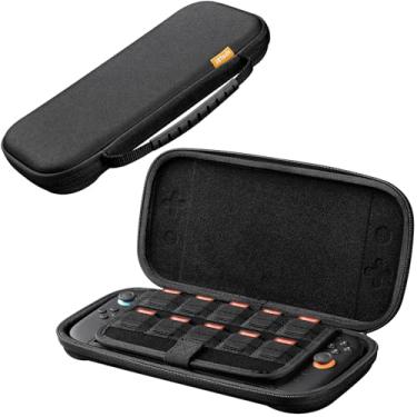 Imagem de JETech Capa de Transporte Fino para Nintendo Switch 2 (2025) 7,9 Polegadas, Bolsa de Viagem Portátil Estrutura Rígida com 10 Compartimentos para Cartões de Jogo, Proteção Anti-Arranhão (Preto)