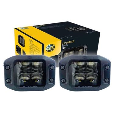 Imagem de Par Farol Led Milha Auxiliar Parachoque Black Magic Hella