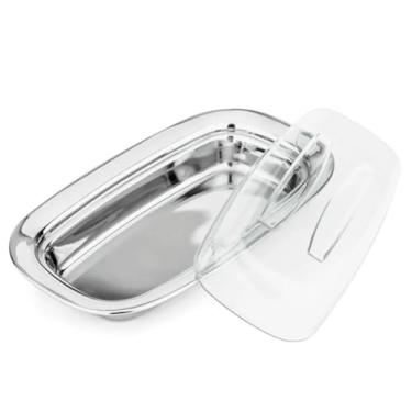 Imagem de Manteigueira Aço Inox com Tampa Acrílica 21cm - James.F