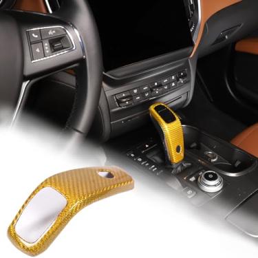 Imagem de Capa de manípulo de mudança de marchas de carro compatível com Maserati Levante 2019-2023 Maserati Ghibli 2019-2023 Maserati President, acessório de manípulo de câmbio de material de carbono seco