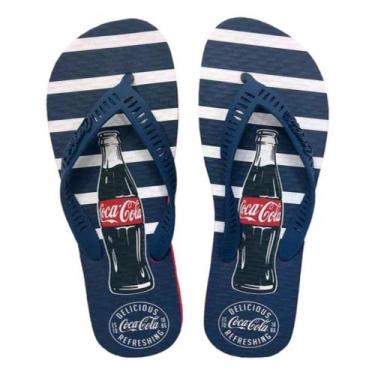Imagem de Chinelo Sandália Coca Cola Delicious, 44, Vermelho, Marinho