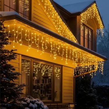 Imagem de Cascata 400 Leds Natal 10M Fio Branco Luz Branca Quente 22