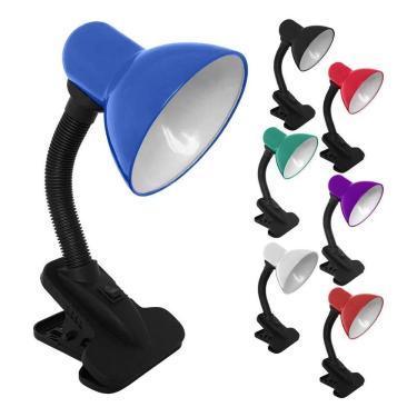 Imagem de Luminaria Abajur Clip Mesa Escritorio Quarto Haste Flexi Azu