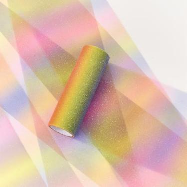 Imagem de letsinstyle Tecido de tule com glitter arco-íris de 10 metros, tule de tela de glitter de 9 cm, tecidos de costura cintilantes para decoração de festa de casamento