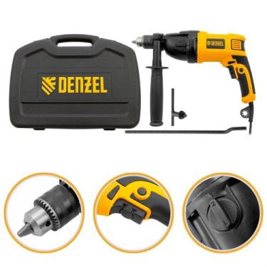 Imagem de Furadeira Impacto Elétrica 1050w 13mm Denzel Profissional Maleta Mandr
