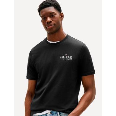Imagem de Camiseta Tommy Hilfiger Masculina Stack Poster Logo Preta-Masculino