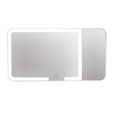 Imagem de Espelho de Maquiagem para Visor Carro LED Vanity com Lâmpadas 5X Ampliação Design Cinto Universal Bateria Recarregável Carregamento USB-C Moldura ABS