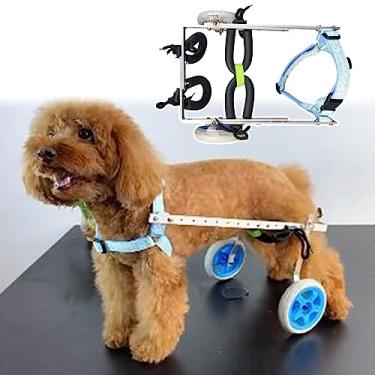 Imagem de Cadeira de rodas ajustável para pernas traseiras, auxílio de mobilidade com alça de ombro, suporte de reabilitação para cães com deficiência, andador de mobilidade melhorada para animais de estimação