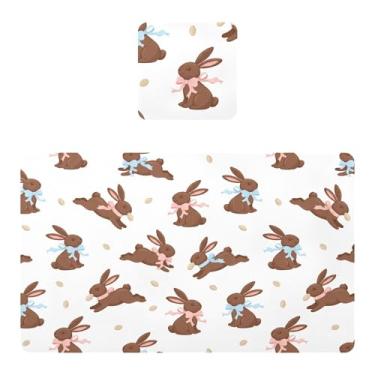 Imagem de Burbuja Jogo americano conjunto de 2, tapetes de mesa de cozinha fofos de PVC, antiderrapante, resistente ao calor, à prova d'água, para mesa de jantar, lavável, 30,5 x 45,7 cm