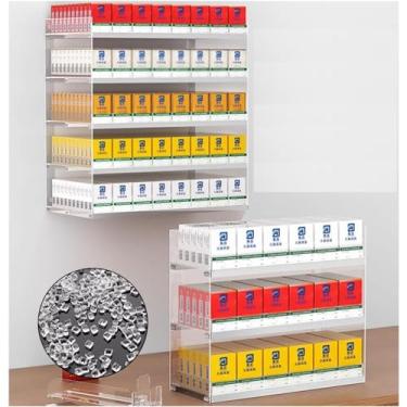 Imagem de Vitrine de cigarro de acrílico para lojas de varejo | Prateleiras de fósforos para pacotes 5/6/8/10 | Organizador de fácil instalação, 73,5 x 18,2 x 69 cm, perfeito para lojas de conveniência