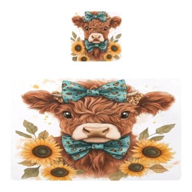 Imagem de Burbuja Jogo americano conjunto de 2, tapetes de mesa de cozinha antiderrapantes resistentes ao calor à prova d'água para mesa de jantar, laváveis, 30,5 x 45,7 cm