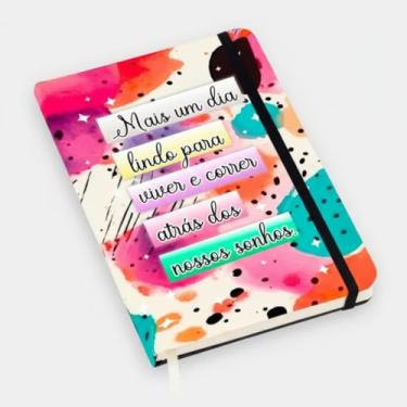 Imagem de Caderno Feminino Personalizado Grande Fofo Gatinhos Com Pauta A5 14x21cm 80 Folhas Capa Dura Caderneta de Anotações Trabalho Sem Pauta Frases Motivacionais (Frases com pauta)