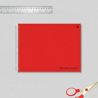 Imagem de Caderno de Cartografia e Desenho Espiral Capa Lisa Vermelha Folhas sem Pauta Ideal para Escola Artes Desenho Técnico Escolar Atividades Criativas e Educacionais