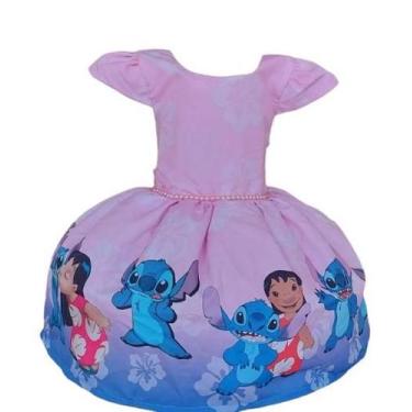 Imagem de Vestido Temático Infantil Lilo Stitch Rosa - Nalu_kids, 8, Rosa