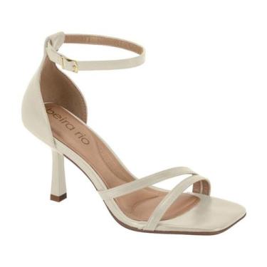 Imagem de Sandália Feminina Beira Rio Salto Fino Tiras Finas Elegante Original -