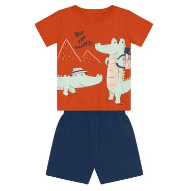 Imagem de Conjunto infantil menino com estampa de Jacaré Brandili-Masculino