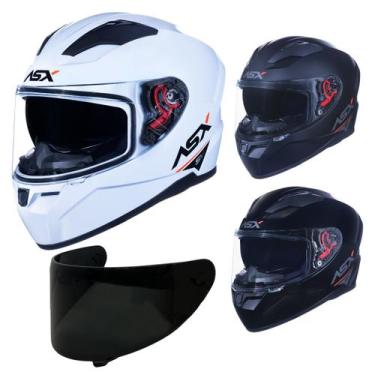 Imagem de Capacete Integral Moto ASX City SV Solid Viseira Solar + Viseira Fumê,