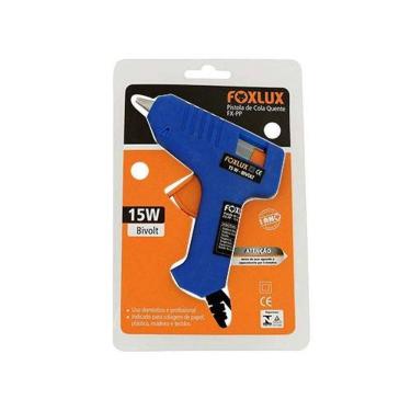Imagem de Pistola de Cola Quente Bivolt 15 W Pequena para Madeira Couro Papelão Plástico Foxlux