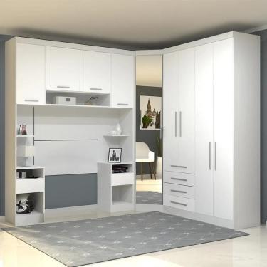 Imagem de Guarda Roupa Solteiro Modulado Cp01 Taiga Branco L01 - Mpozenato