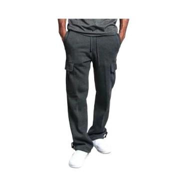 Imagem de Calças Jogger Cargo Masculinas De Moletom Com Forro Polar, Outono Inve